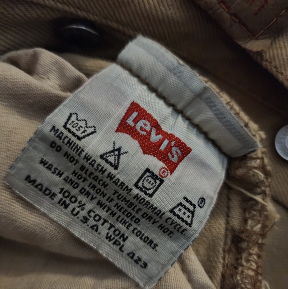 Vintage x 90s “made in USA” 501 Levi Red Tab Tan Jean - Picture 10 of 10